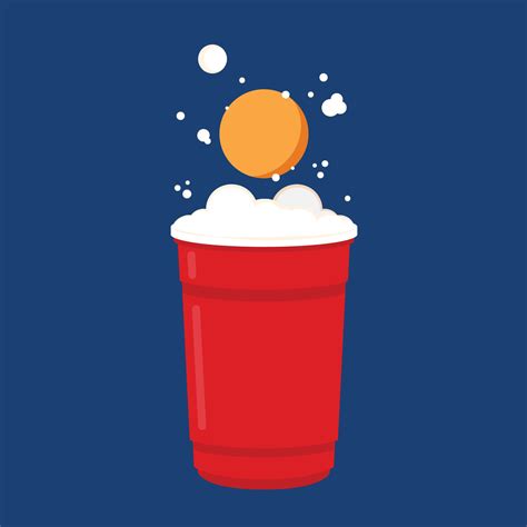 Plastic Cups Vector Red Beer Pong Plastic Cups With Ball Traditional