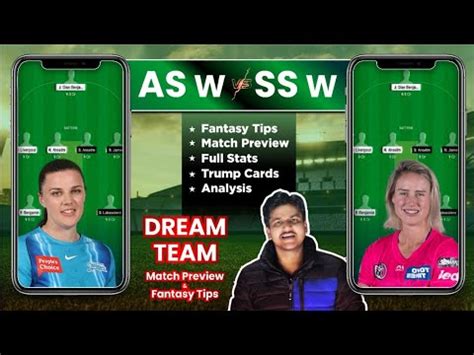 As W Vs Ss W Dream Team Prediction Ss W Vs As W Dream Fantasy