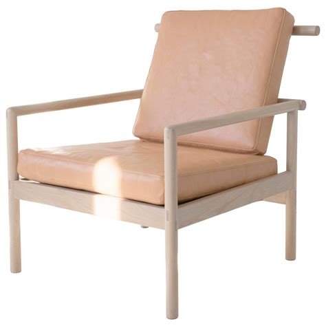 Plume Chair By Sun At Six Nude Midcentury Lounge Chair In Wood Leather For Sale At StDibs