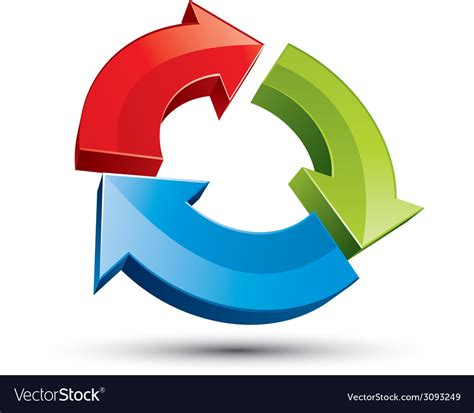 3d Loop 3 Arrows Abstract Icon Royalty Free Vector Image