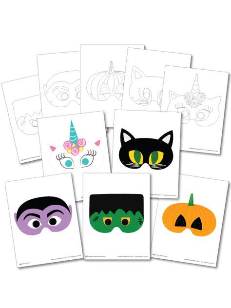 Halloween Mask Printable Coloring Pages