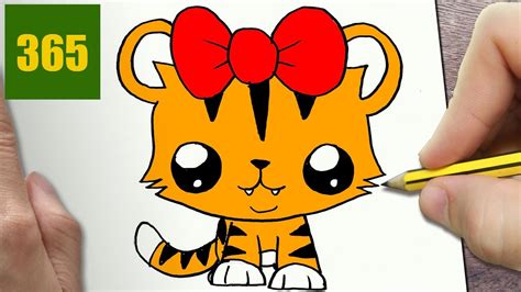 hur man ritar TIGRESS KAWAII STEG FÖR STEG kawaii ritningar lätt