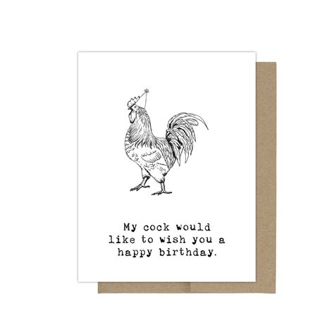 Cock Birthday Card Happy Birthday Card Birthday Card For Her