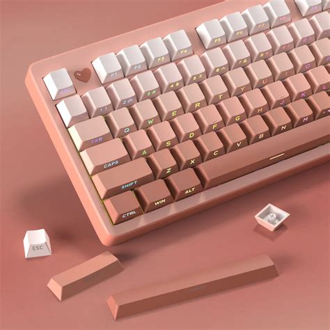 KBDiy Pembe Yan Bask Parlat C Klavye Tu Kiraz Profil PBT Keycaps Ift At