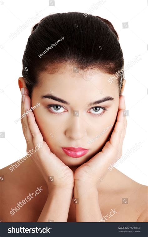 Portrait Nude Woman Hands On Chin Stock Photo Shutterstock