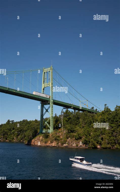 Thousand Islands Bridge Across St Lawrence River In The Thousand Island