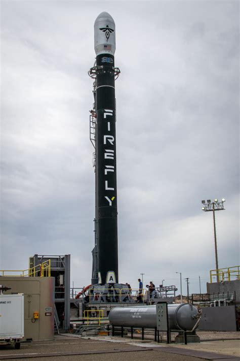 Photos: Firefly’s second Alpha rocket raised on launch pad ...