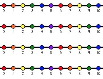 Horizontal Student Desk Number Lines Rainbow Primary To