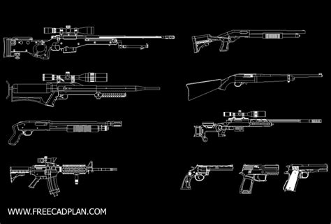 Gun Cad Block Archives Free Cad Plan