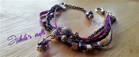 Black And Purple Bracelets Izabela Craftwork