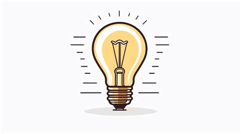 Line Art Drawing Of Light Bulb Symbol Idea Premium Ai Generated Vector