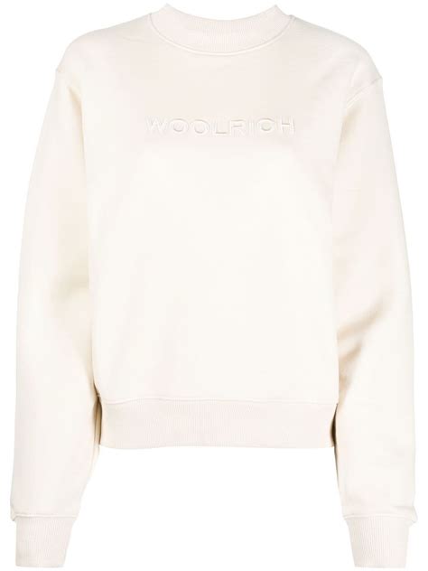 Woolrich Logo Embroidered Cotton Sweatshirt Farfetch