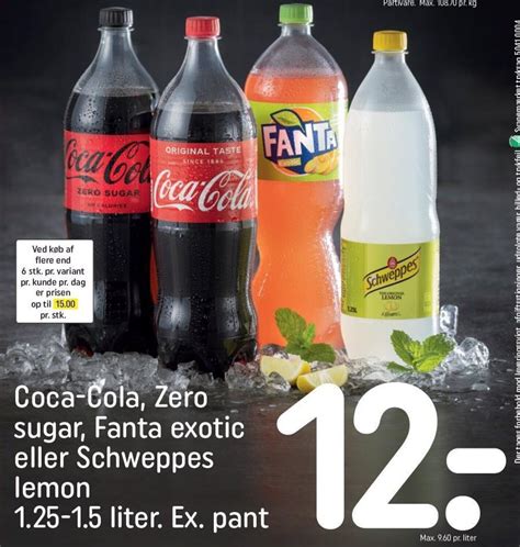 Coca Cola Zero Sugar Fanta Exotic Eller Schweppes Lemon Tilbud Hos Rema