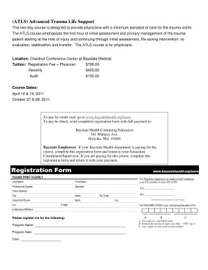 Fillable Online ACLS Advanced Cardiac Life Support 2008 Baystate