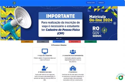 Período De Matrículas Na Rede Estadual De Ensino Inicia Em Rondônia