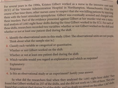 Solved For Several Years In The 1990s Kristen Gilbert