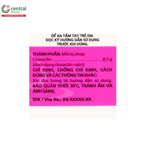 Thuốc Cloxacillin 05g Imexpharm Thuốc Tiêm điều Trị Nhiễm Khuẩn