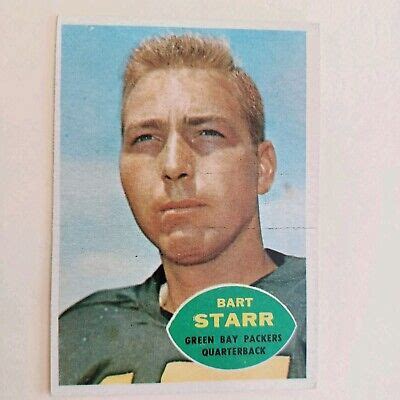 Topps Football Card Bart Starr Nice Ebay