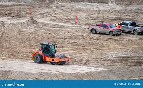 James Bay Quebec Canada 2024 04 13 Vibratory Soil Roller Compactor