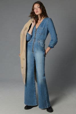 Etica Lea Retro Denim Jumpsuit Blue Editorialist