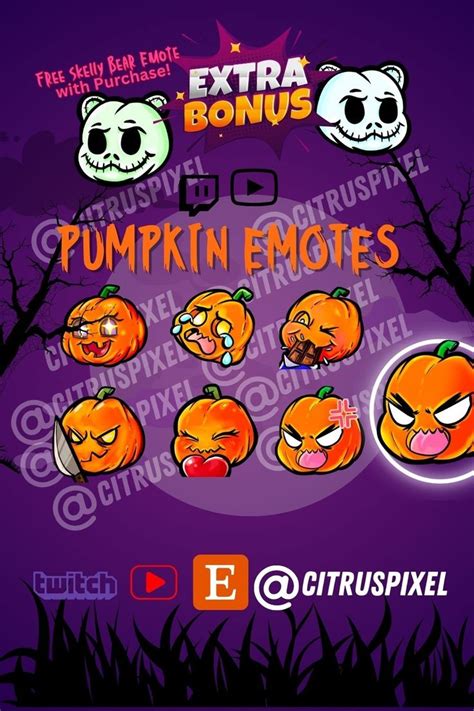 Cute Halloween Pumpkin Twitch Emojis Halloween Emotes Etsy In 2023 Cute Halloween Halloween