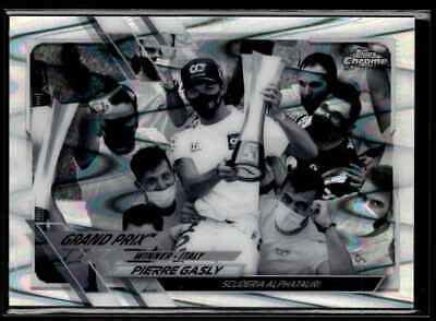 Pierre Gasly 2021 Topps Chrome Formula 1 F1 Black White Raywave