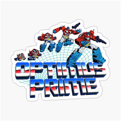 Optimus Prime Retro Label 01 Sticker For Sale By Workshoppe01 Redbubble