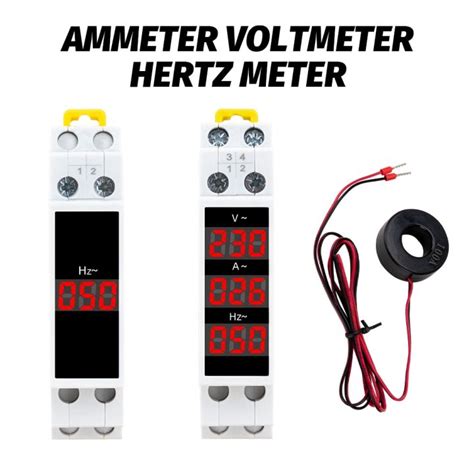 Din Rail 18Mm HZ Meter AC 80 500V 220V 380V 100A Modular Ammeter