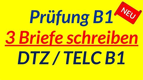 B1 Briefe schreiben Prüfung B1 Briefe schreiben DTZ TELC B1 YouTube