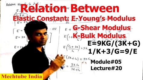 Relation Between Elastic Constants Relation Between E G And K Som