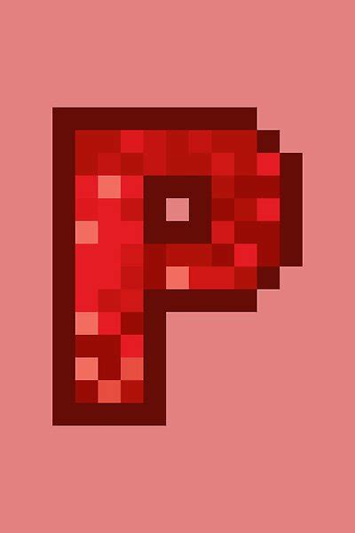 Letter Art Monogram Of A Pixel Art Pattern With Various Shades Of