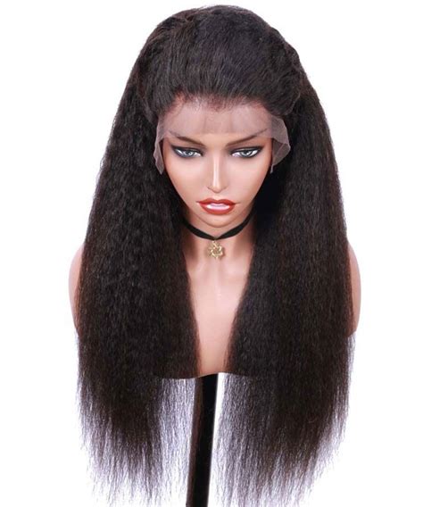 Invisilace Kinky Straight Full Lace Human Hair Wigs Density