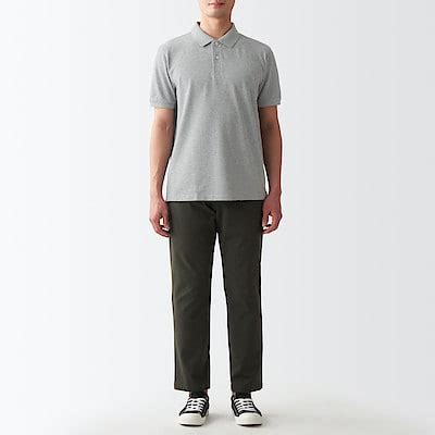 ÁO POLO VẢI PIQUE WASHED NAM XXL XÁM MUJI