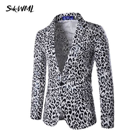 Sukiwml 2017 New Brand Men Blazer Slim Fit Style Sex Party Suit Jackets