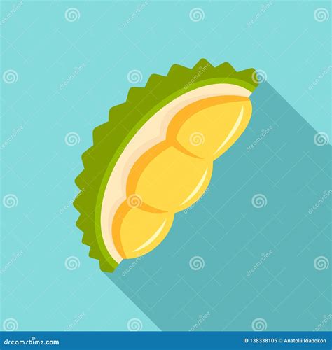 Icono Fresco Del Pedazo Del Durian Estilo Plano Ilustraci N Del Vector