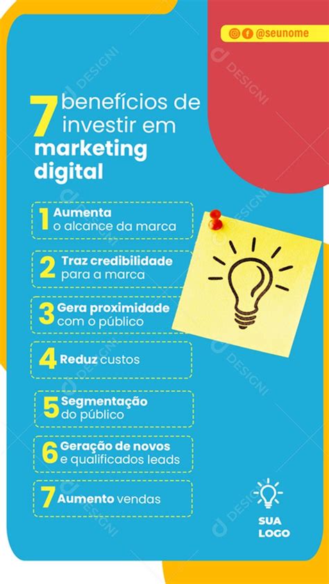 Story Benef Cios Para Investir Em Marketing Digital Social Media Psd