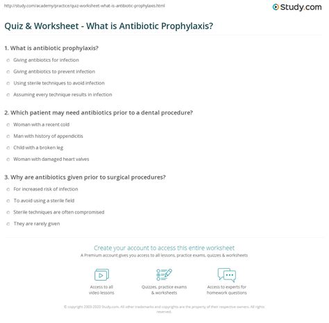 Quiz And Worksheet What Is Antibiotic Prophylaxis