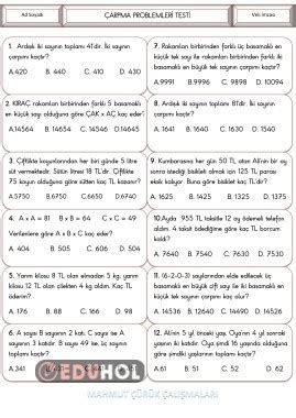 S N F Matematik Arpma Pro Eduhol Etkinlik Ndir Oyun Oyna