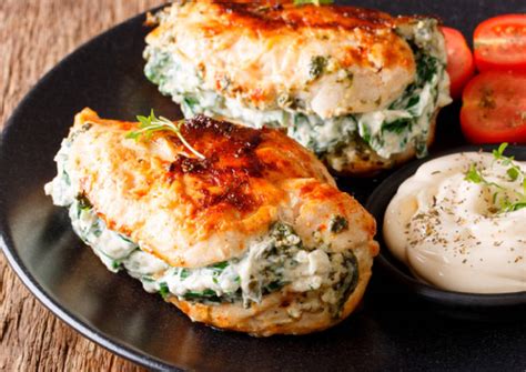 Pechugas De Pollo Rellenas Con Espinaca Y Queso Crema Receta De