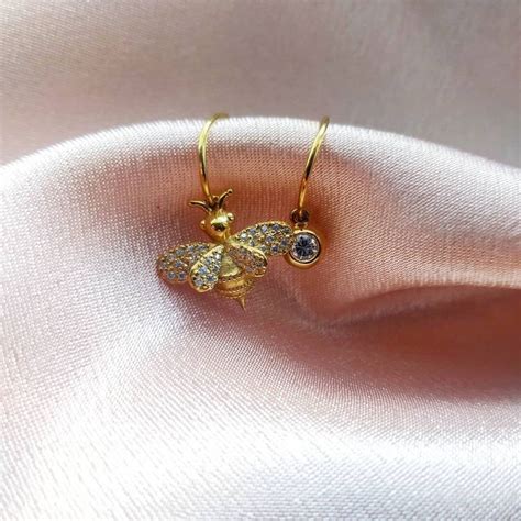 Bee Dangle Earrings, Bumble Bee Drop Earrings, Gold Bumblebee Earrings, Beekeeper Earrings, Gold ...