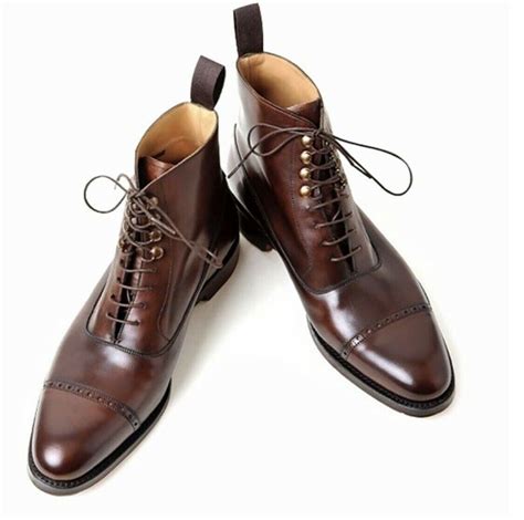 New Handmade Pure Leather Boots Brown Leather Boots For Men Mens