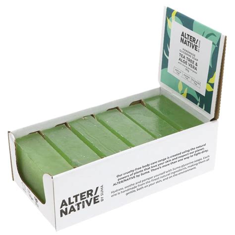 Alternative By Suma Glycerine Soap Tea Tree Aloe Vera 6 X 90g