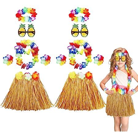 YAOYIN 9Pcs Costumes hawaïens pour Femme Costume hawaïen Guirlande de