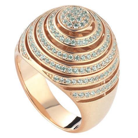 Tsars Collection Anello In Argento Spirale Azzurra Handmade In