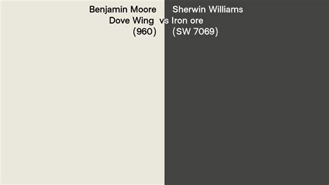 Benjamin Moore Dove Wing 960 Vs Sherwin Williams Iron Ore SW 7069