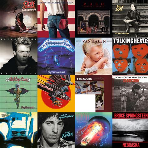 Classic Rock Album Covers Collage