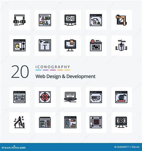 Web Design And Development Line Filled Color Icon Pack Like Success