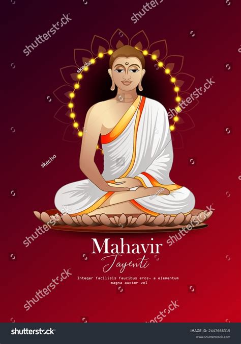 Illustration Mahavir Jayanti Celebration Lord Mahavir Stock Vector