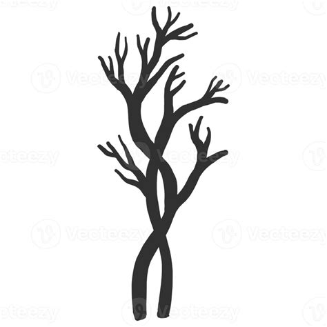 Hand Drawn Naked Tree Silhouette Png