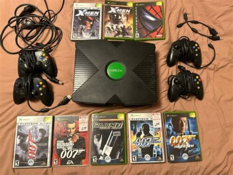 Microsoft Xbox 8GB Original Console Bundle Lot 4 Controllers 8 Games X ...
